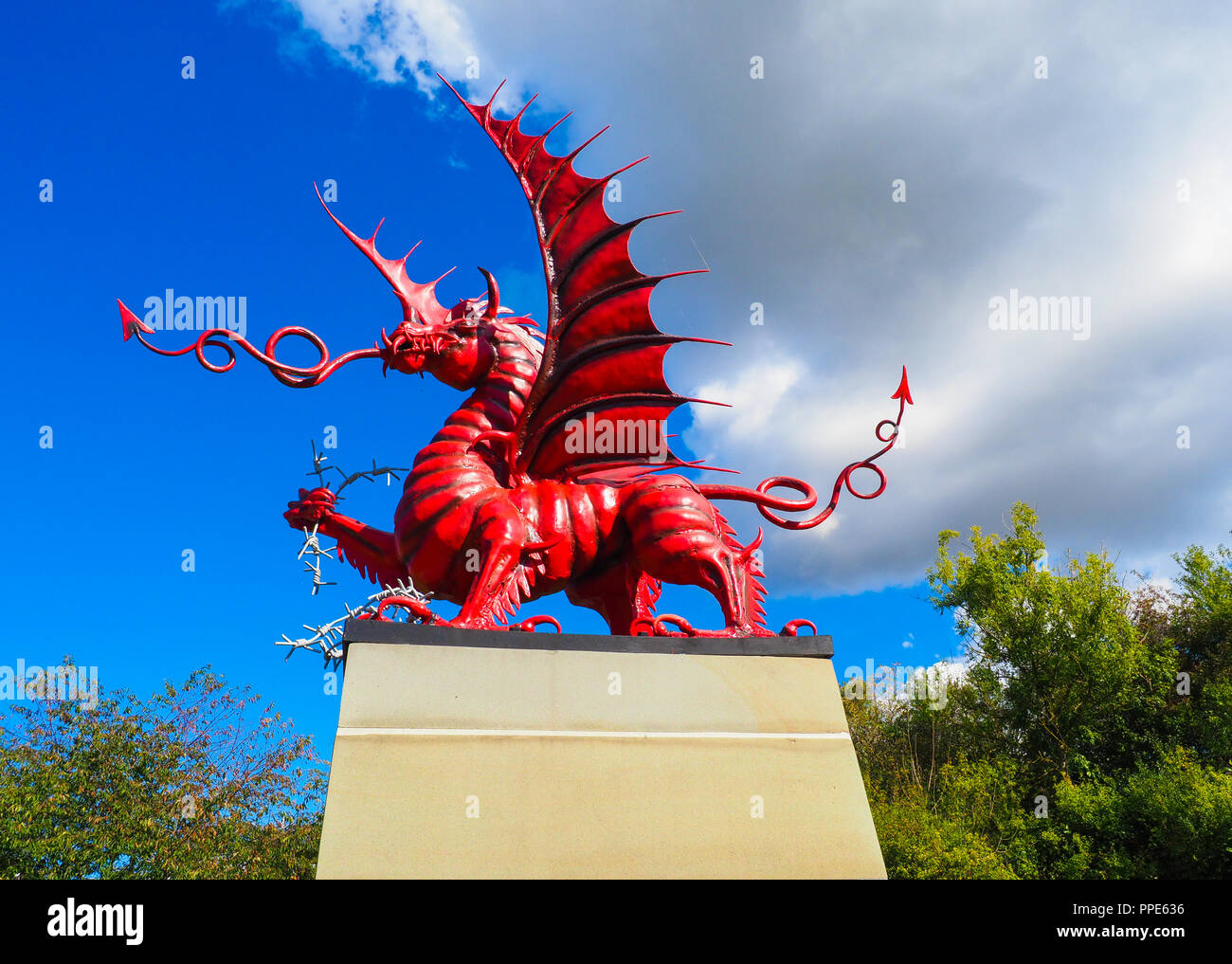 Xxxviii (gallese) Divisione Memorial a Mametz Legno sulle somme Foto Stock