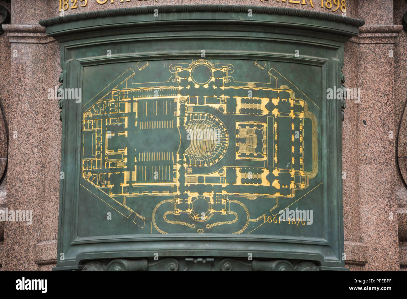Parigi, Opera Garnier, Denkmal Charles Garnier Foto Stock
