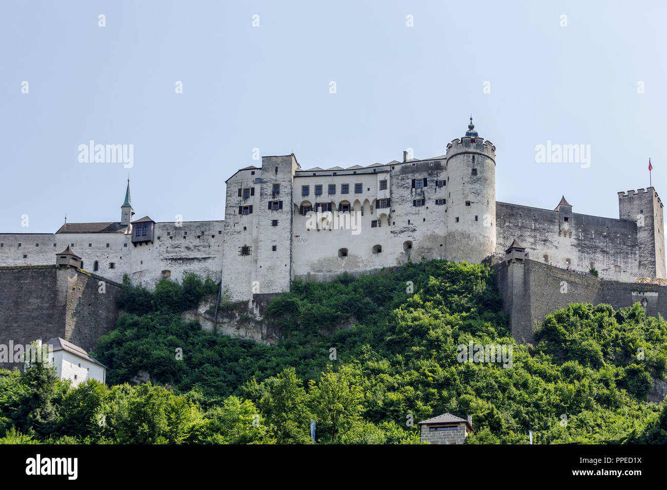 La fortezza Hohensalzburg, il bellissimo castello medievale di Salisburgo, Austria Foto Stock