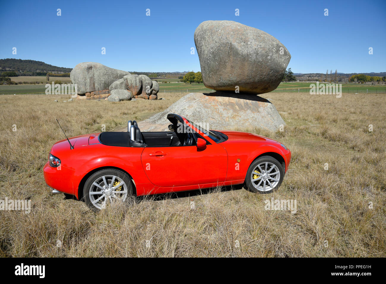 2006 NC Mazda Mx5 Miata a Stonehenge riserva ricreative vicino a Glen innes, Nuovo Galles del Sud, Australia Foto Stock