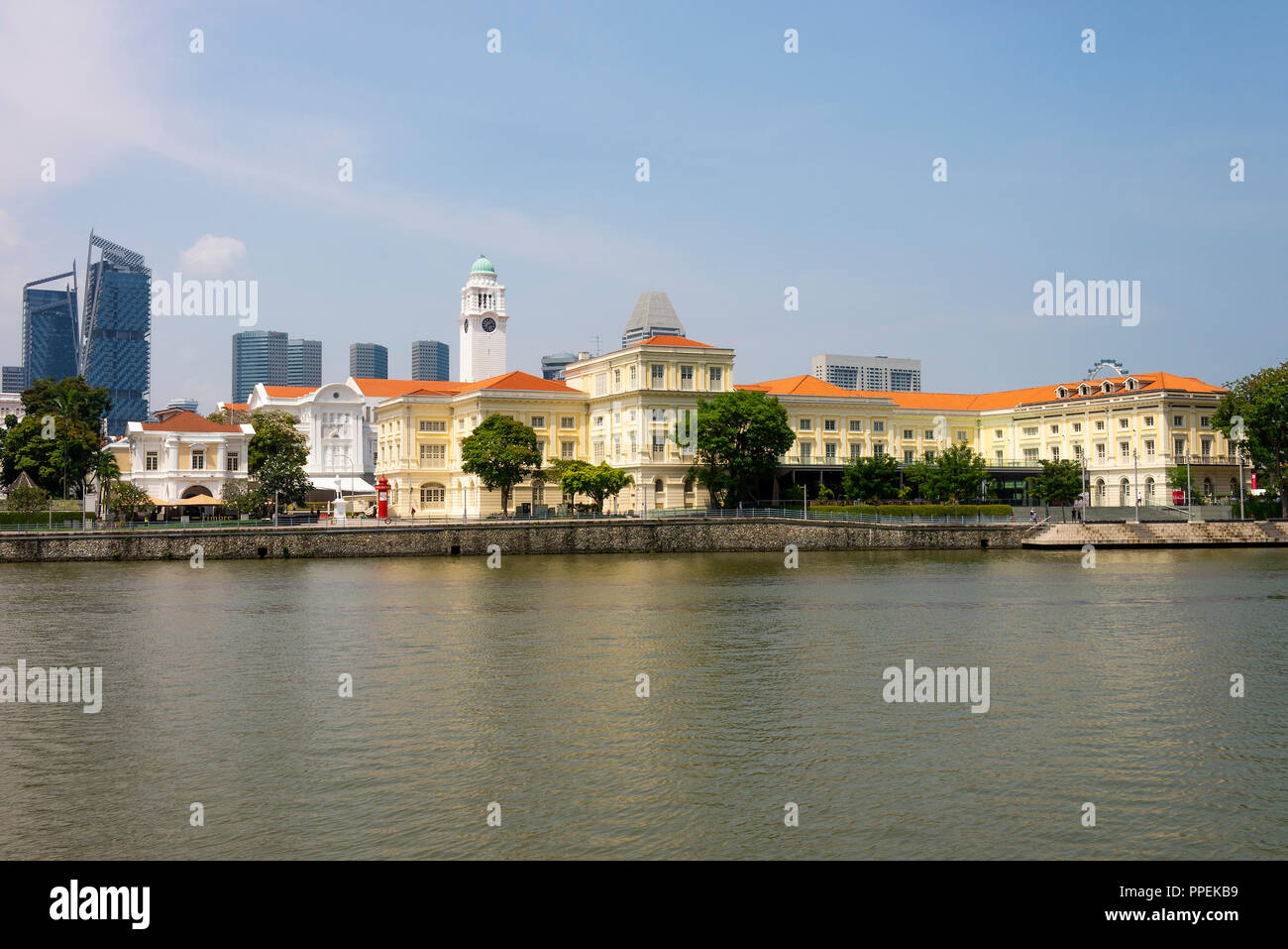 L' Asian Civilisations Museum di Imperatrice Luogo dal Fiume Singapore di fronte al Boat Quay in Singapore Repubblica Asia Foto Stock