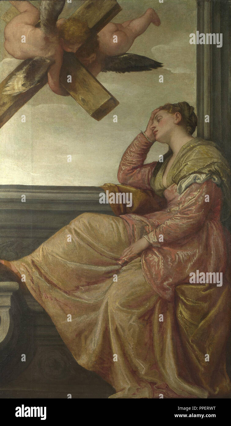 La visione di Sant'Elena / Il Sogno di Sant'Elena. Data/Periodo: ca. 1570. La pittura. Olio su tela. Altezza: 197.5 cm (77,7 in); larghezza: 115,6 cm (45,5 in). Autore: Paolo Veronese. VERONESE, Paolo. Foto Stock