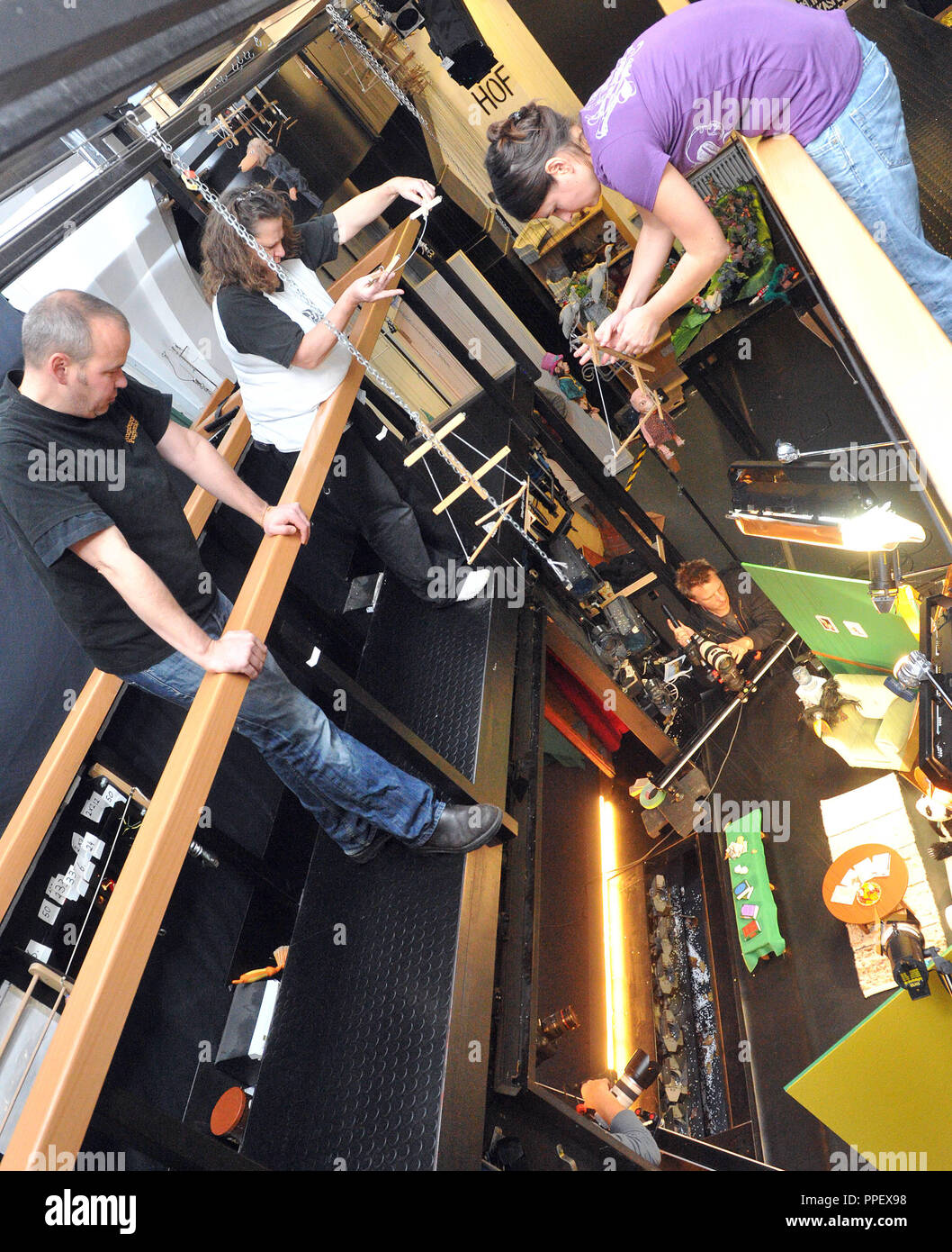 Riprese in Augsburger Puppenkiste su 03.12.2012 per la mostra "Freitag auf d'nacht' del Bayerischer Rundfunk. Foto Stock