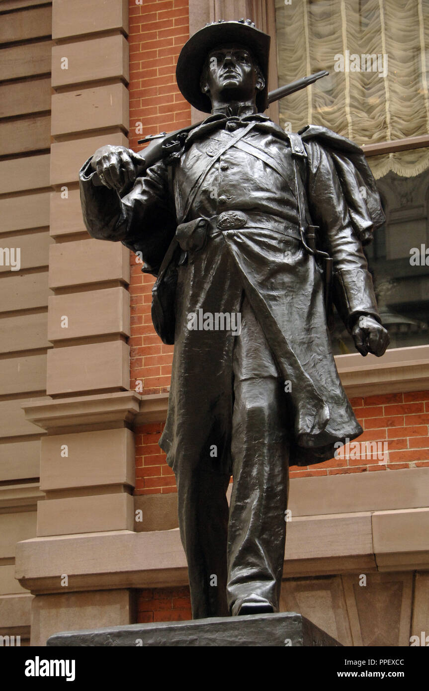 1° Reggimento Fanteria Guardia Nazionale di Philadelphia o spirito del '61. Statua in bronzo del scultore americano Henry Kirke Bush-Brown (1857-1935). Philadelphia. In Pennsylvania, Stati Uniti d'America. Foto Stock