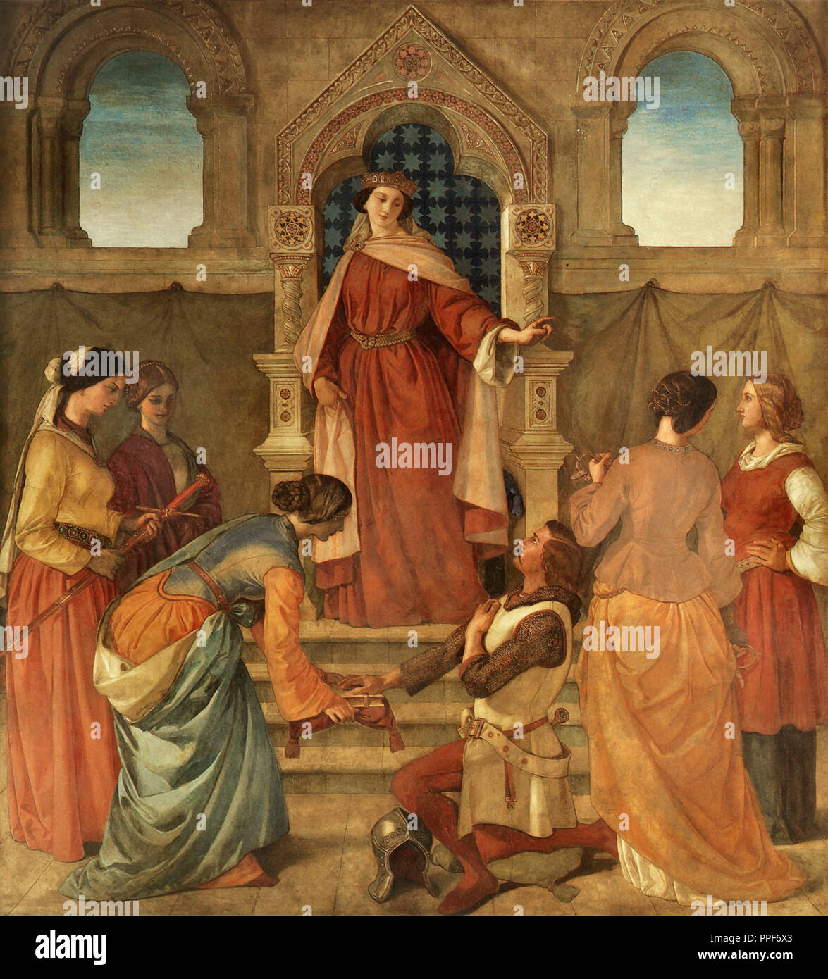 Dyce William - La misericordia - Sir Gawaine giuramento di essere misericordiosi e non essere mai contro il Signore Foto Stock