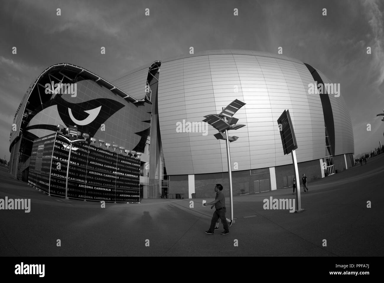 Facciata e gli aspetti interni della Arizona CARDINAL STADIUM. STADIUM Arizona Cardinals, durante la fase di pre-stagione le azioni e il 2013 Guinness International Foto Stock