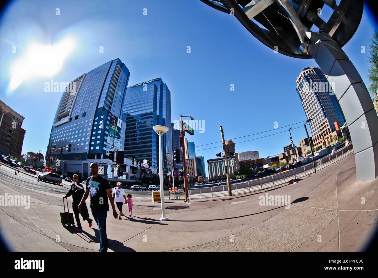 Centro de Phoenix,Phoenix, US Airways Center, l'America West Arena,Chase Field,Downtown Phoenix, estadio Chase Field Foto Stock