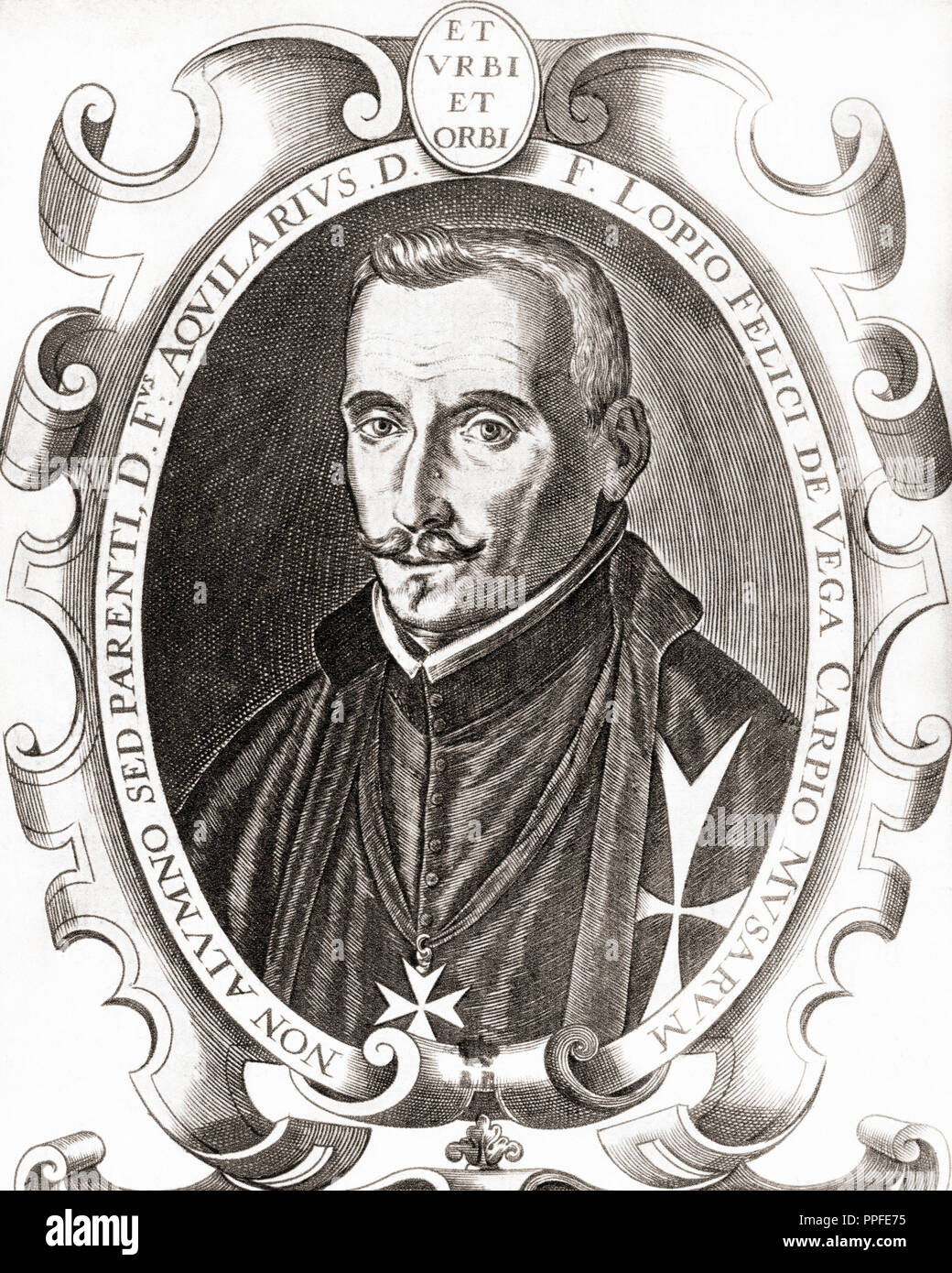 Lope Félix de Vega y Carpio, 1562 - 1635. Drammaturgo spagnolo, poeta, romanziere e marine. Foto Stock