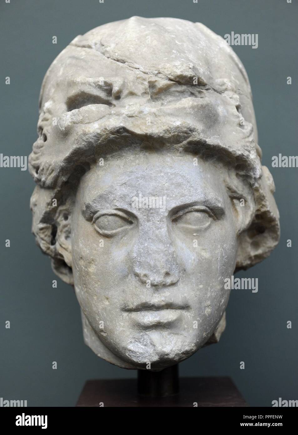 Alessandro il Grande (356-323 a.C.). Re di Macedonia. Ritratto. Marmo, copia romana di un originale greco (III secolo a.C.). Ny Carlsberg Glyptotek. Copenhagen, Danimarca. Foto Stock