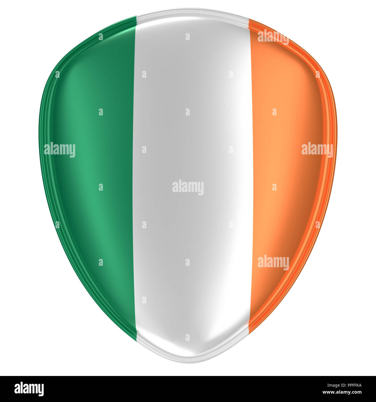 3D rendering di un Irlanda icona bandiera su sfondo bianco. Foto Stock