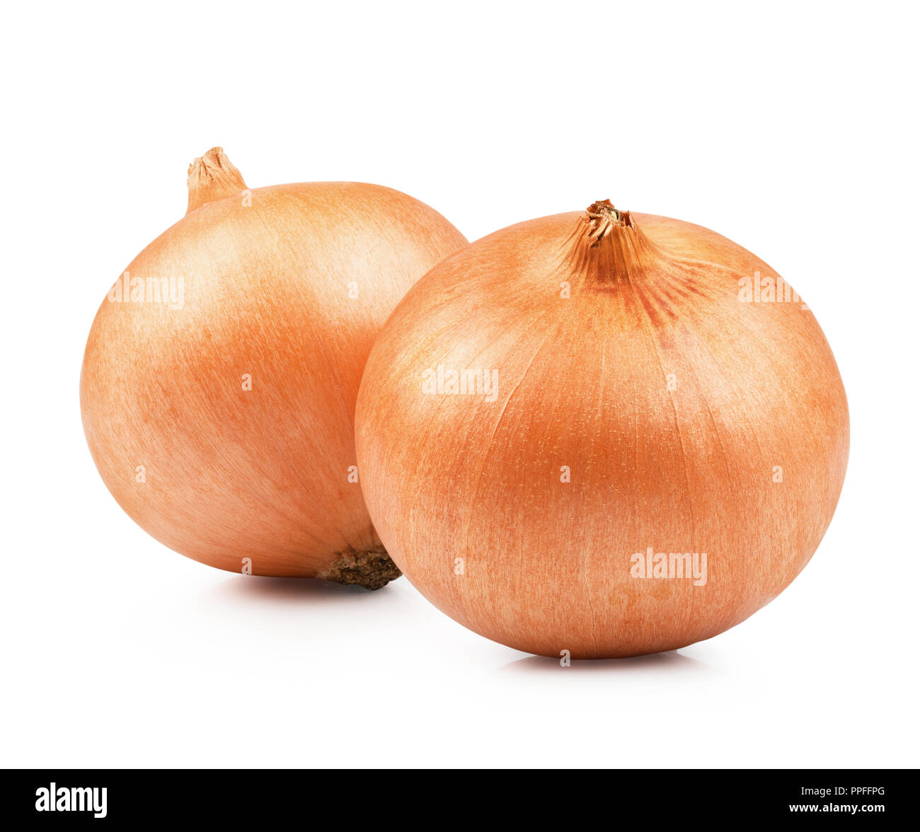 Orange onion closeup vegetali su sfondo bianco Foto Stock