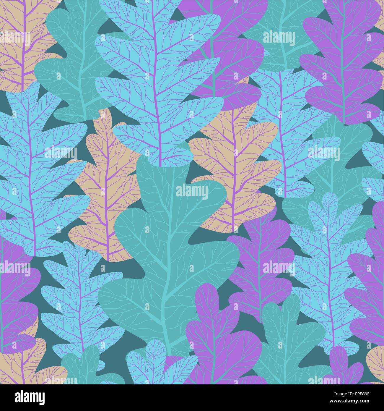 Foglie di Seamless pattern Illustrazione Vettoriale