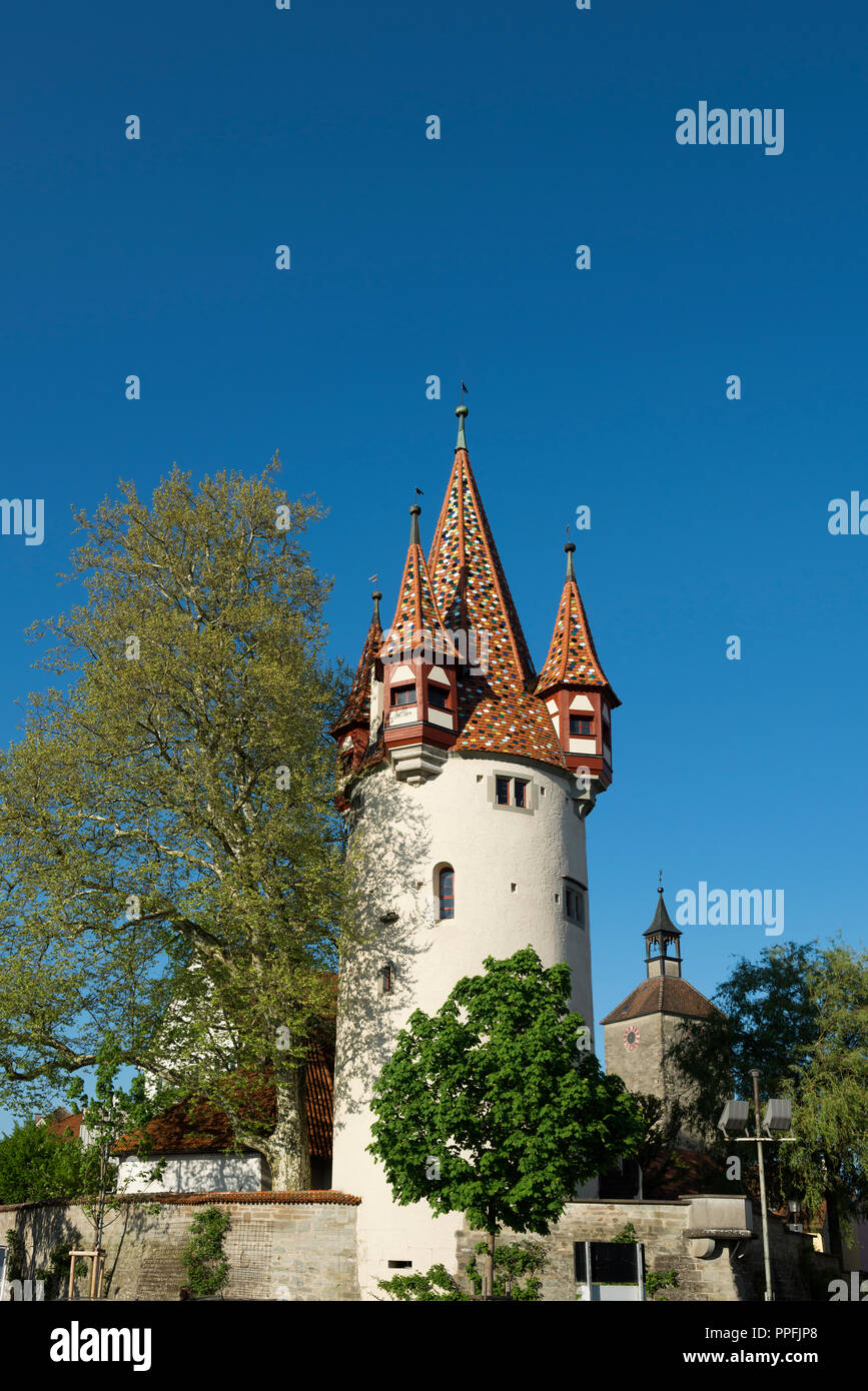 Torre Diebsturm, Lindau, Lago di Costanza, Baviera, Germania Foto Stock