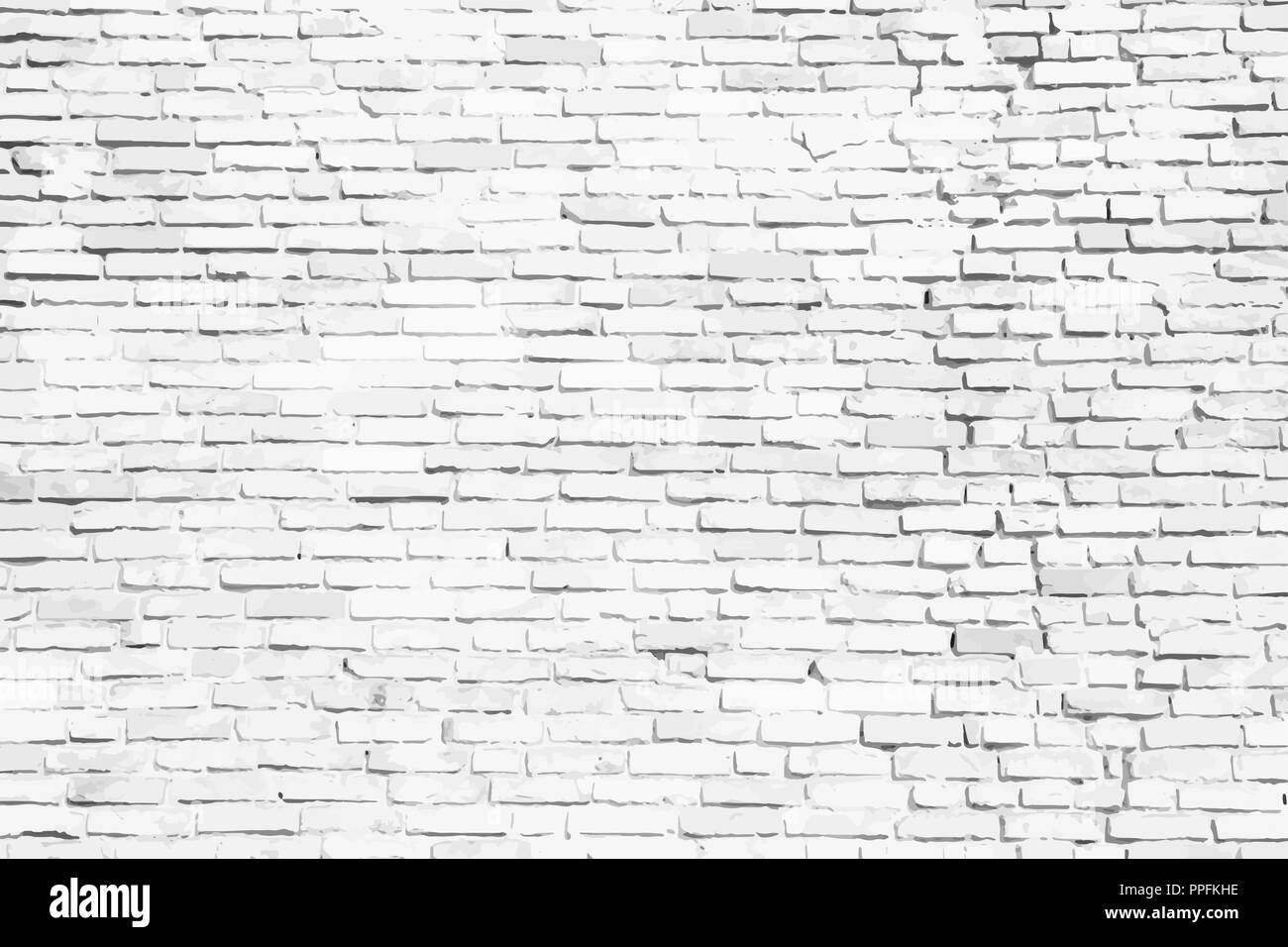 Semplice bianco e grigio un muro di mattoni come perfetta superficie texture pattern di sfondo. Illustrazione Vettoriale. Illustrazione Vettoriale