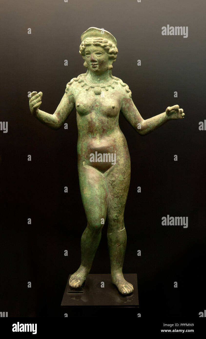 DIOSA VENUS. Estatuilla realizada en bronce. S. I d. C. Museo Arqueológico Nacional de Madrid. España. Foto Stock