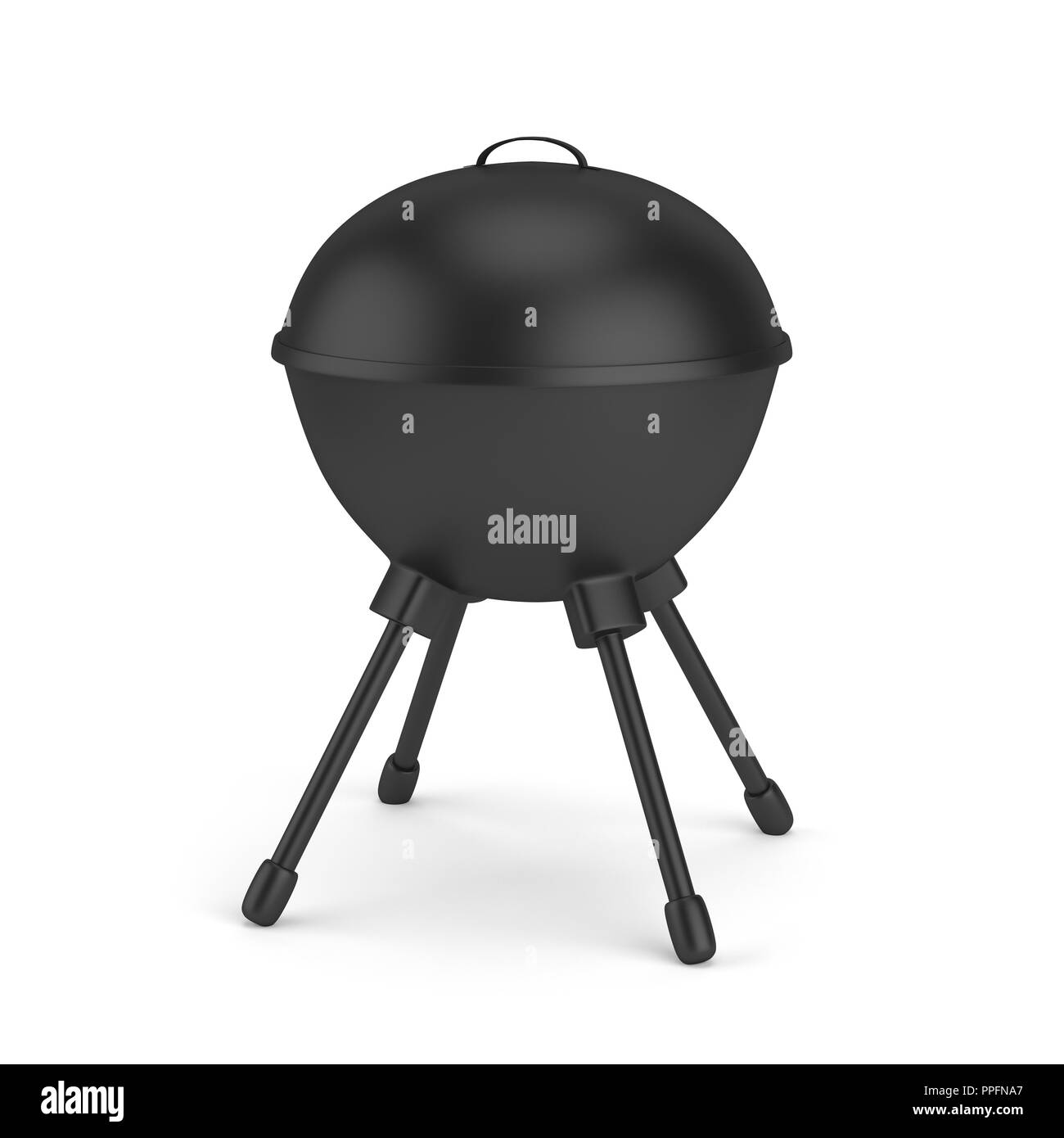 Carbone di legna bollitore barbecue grill isolati su sfondo bianco. Il rendering 3D Foto Stock