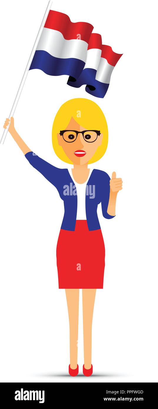 Paesi Bassi bandiera sventola Illustrazione Vettoriale