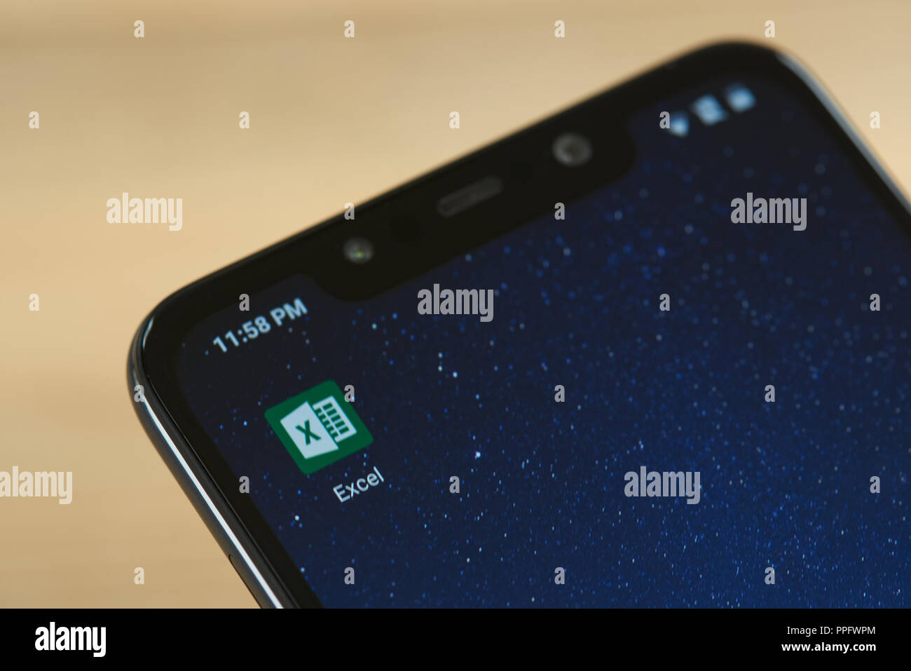 New york, Stati Uniti d'America - 24 settembre 2018: Microsoft Excel icona sulla schermata dello smartphone vicino fino Foto Stock