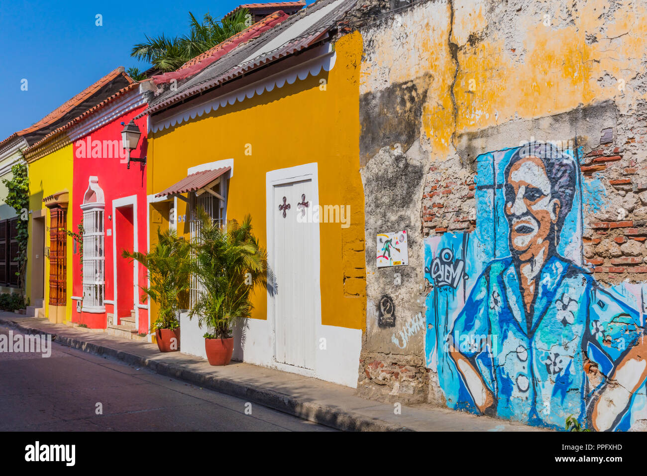 Cartagena , Colombia - Marzo 9, 2017 : arti di strada in colorate strade di Getsemani area di Cartagena de Indias los Bolivar in Colombia Sud America Foto Stock