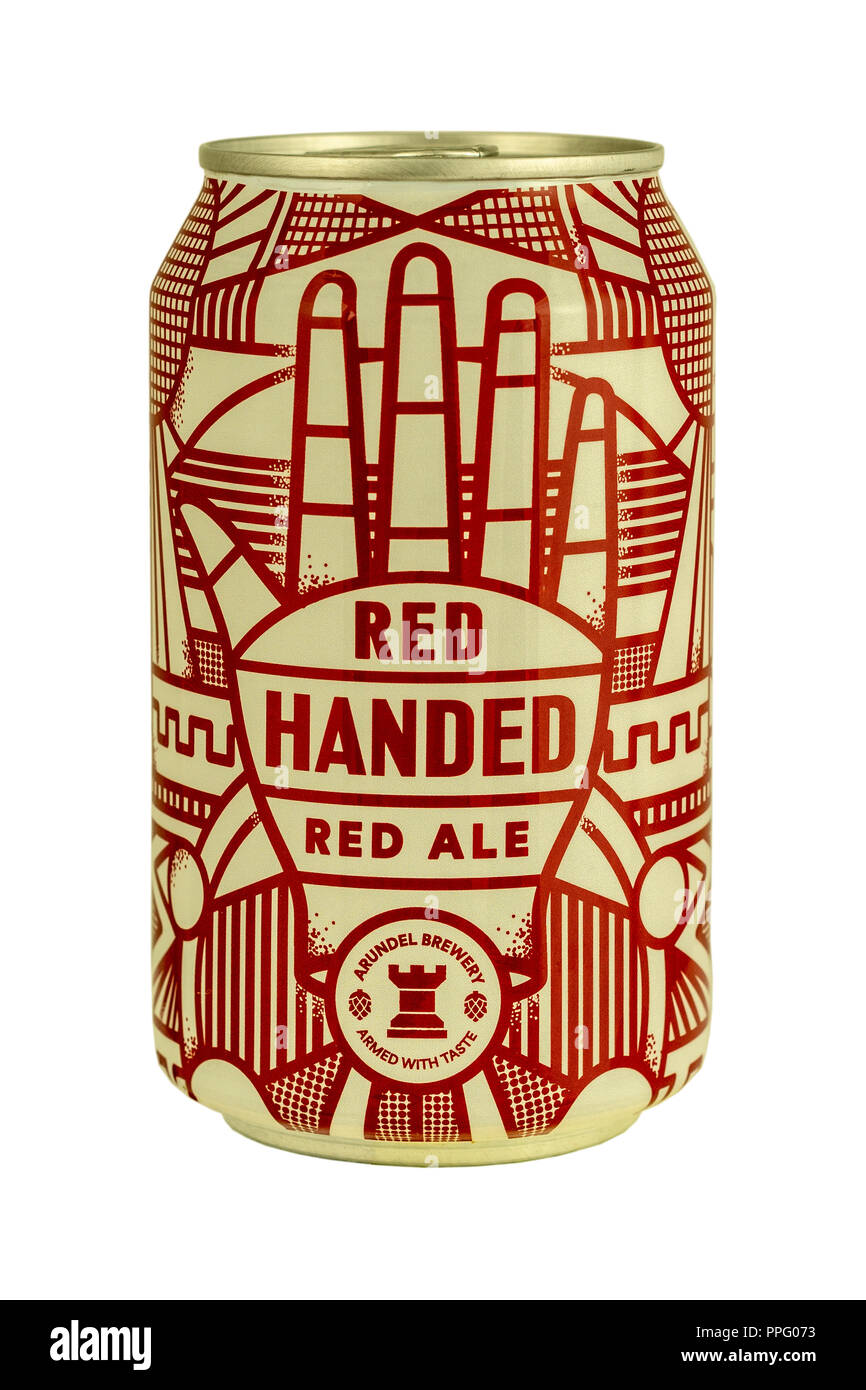 Arundel birreria Red consegnato Red Ale Conserve di birra. Foto Stock