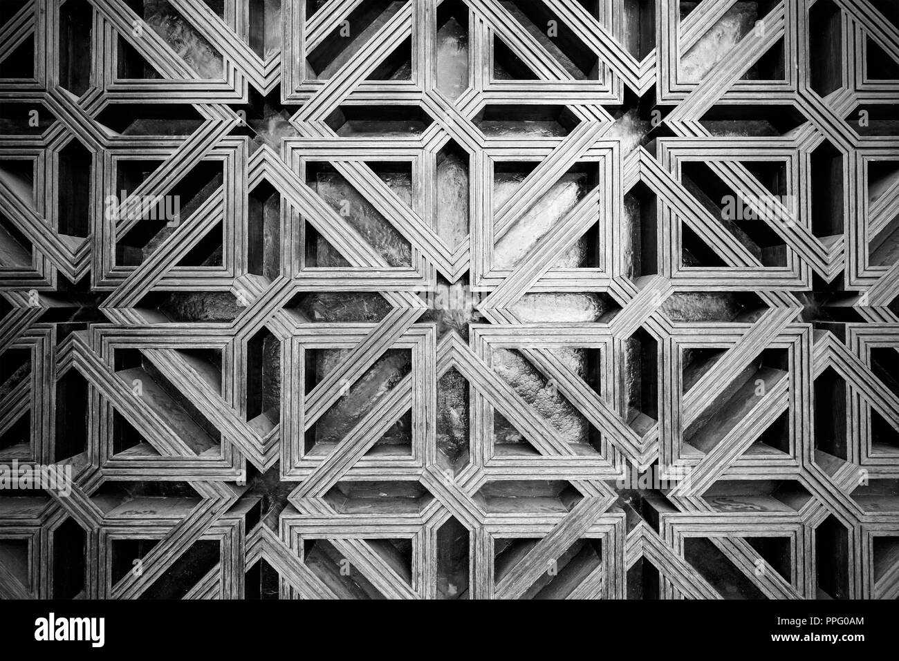 Traliccio in legno al di fuori della cattedrale di Córdoba in Spagna Foto Stock