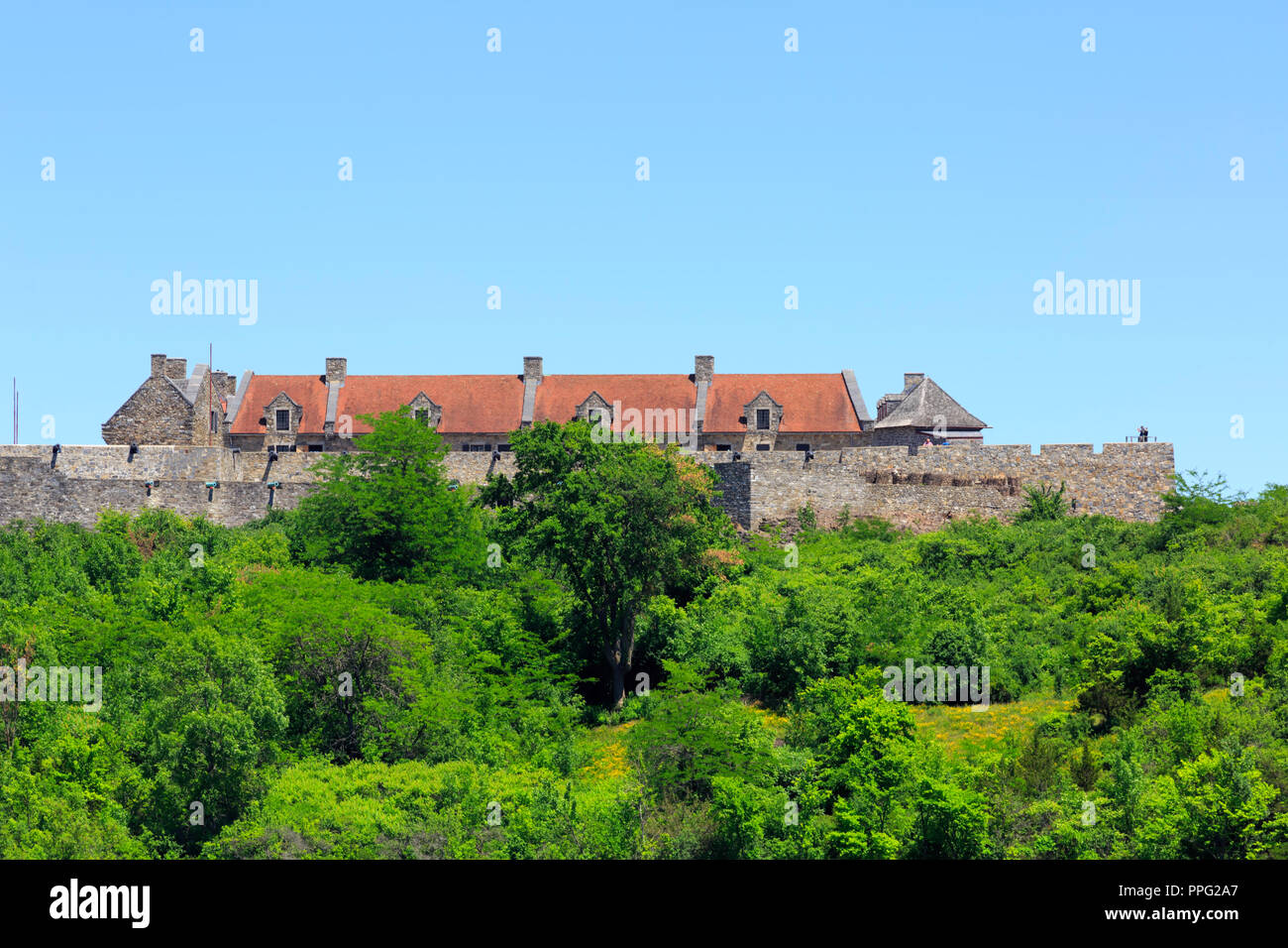 Fort Ticonderoga, dal Lago Champlain. Foto Stock