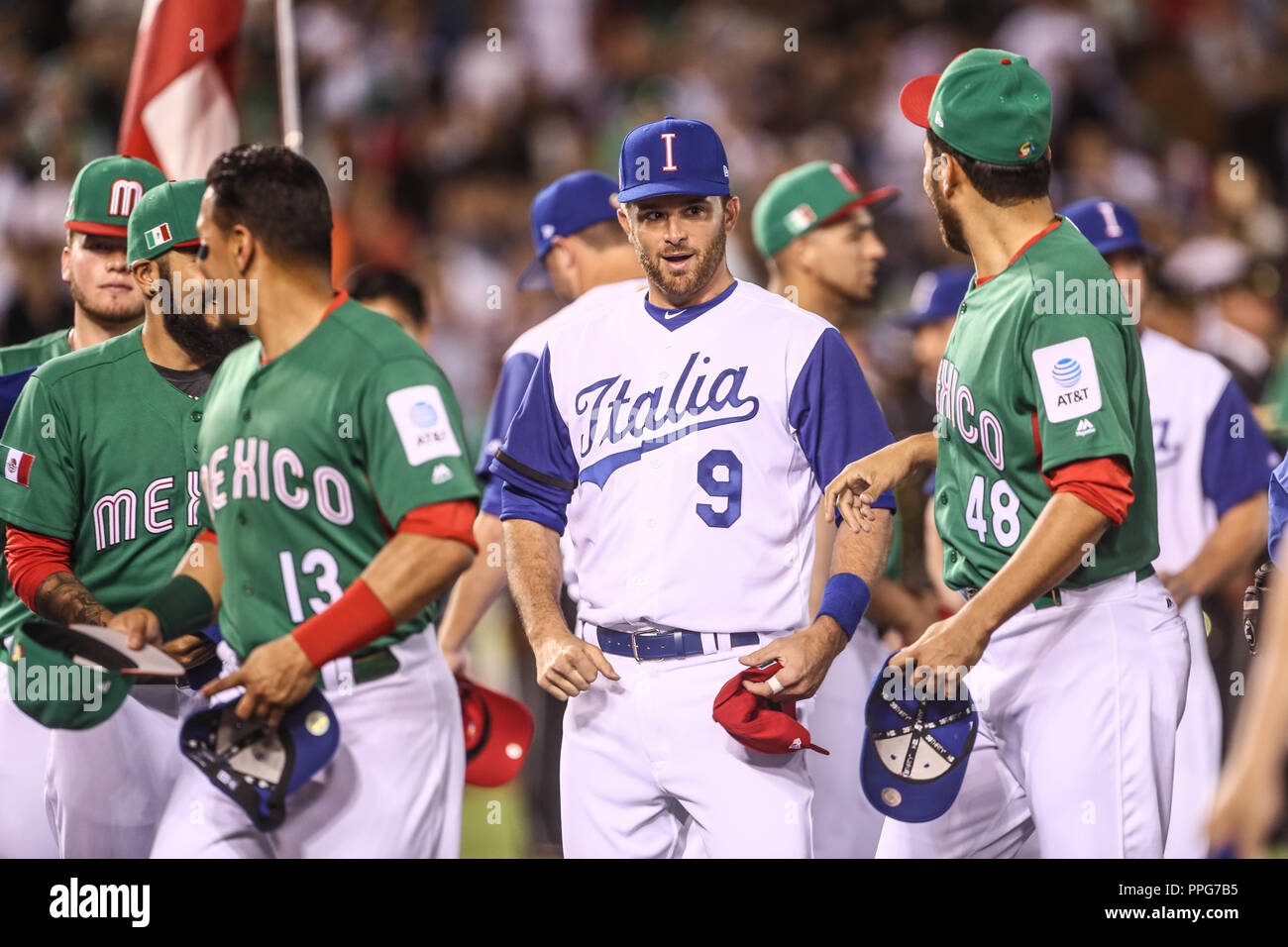 Drew Butera de Italia. Aspectos del Partido Messico vs Italia, duranti Clásico Mundial de Beisbol en el Estadio de Charros de Jalisco. Guadalajara Foto Stock