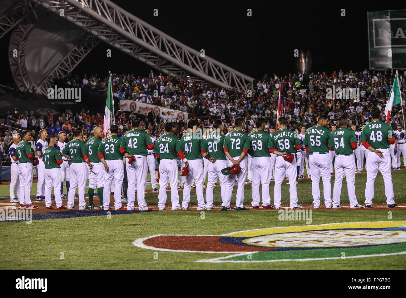 Il Team del Messico. Equipo de Mexico. Edgar Gonzalez, Gesù Quiroz (17), Alex Verdugo (27), Brandon Laird (5), Adrian Gonzalez (23), Japhet Amador (42) Foto Stock