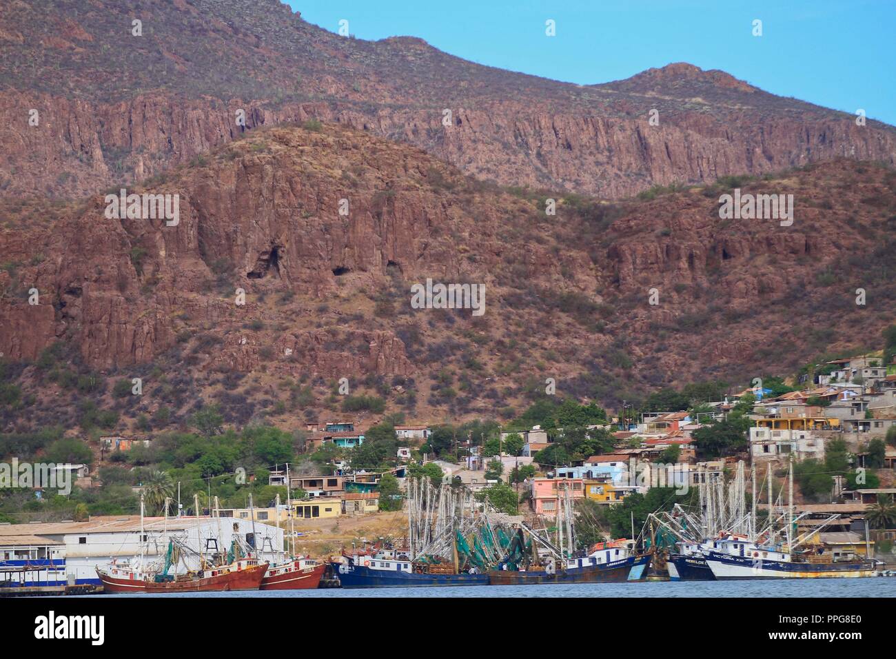 Relazione del porto di pesca di Guaymas Sonora. Reportaje del puerto pesquero de Guaymas Sonora. Foto Stock