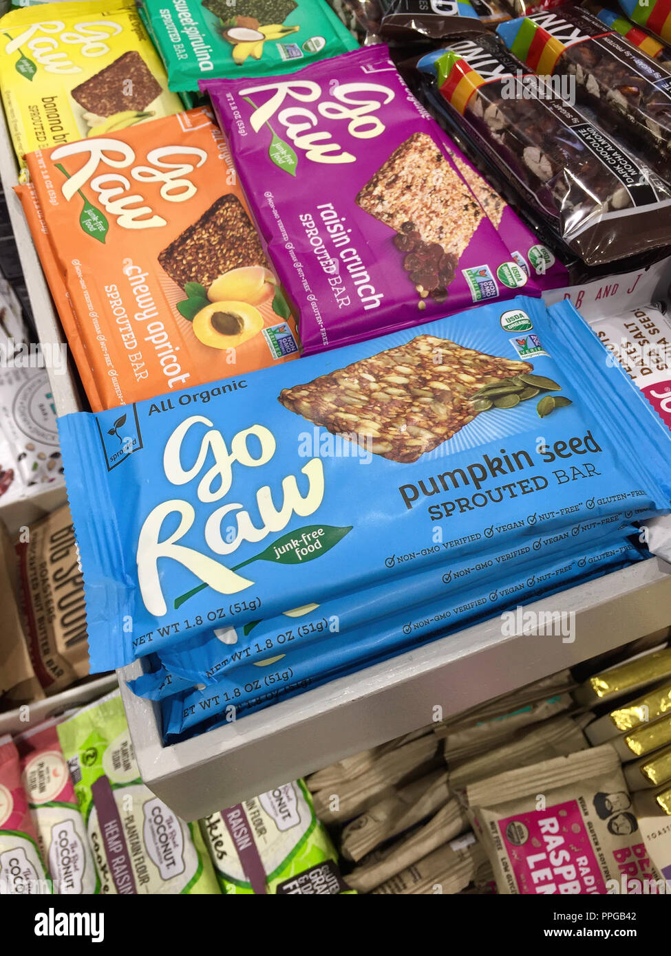 Snack disponibili in una New York Deli, STATI UNITI D'AMERICA Foto Stock