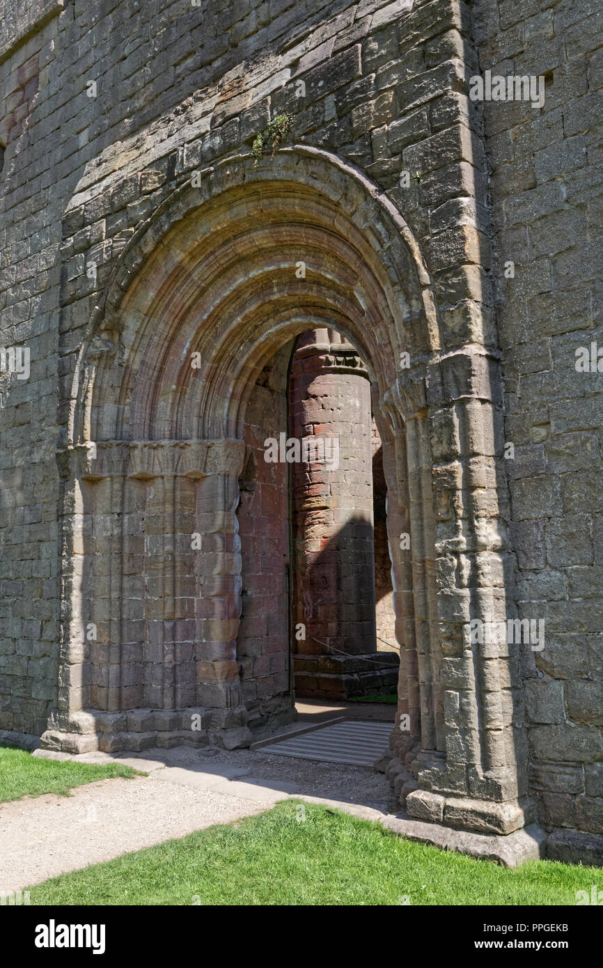 Fountains Abbey, North Yorkshire, un sito Patrimonio Mondiale dell'UNESCO - resti ben conservati di un monastero cistercense Foto Stock
