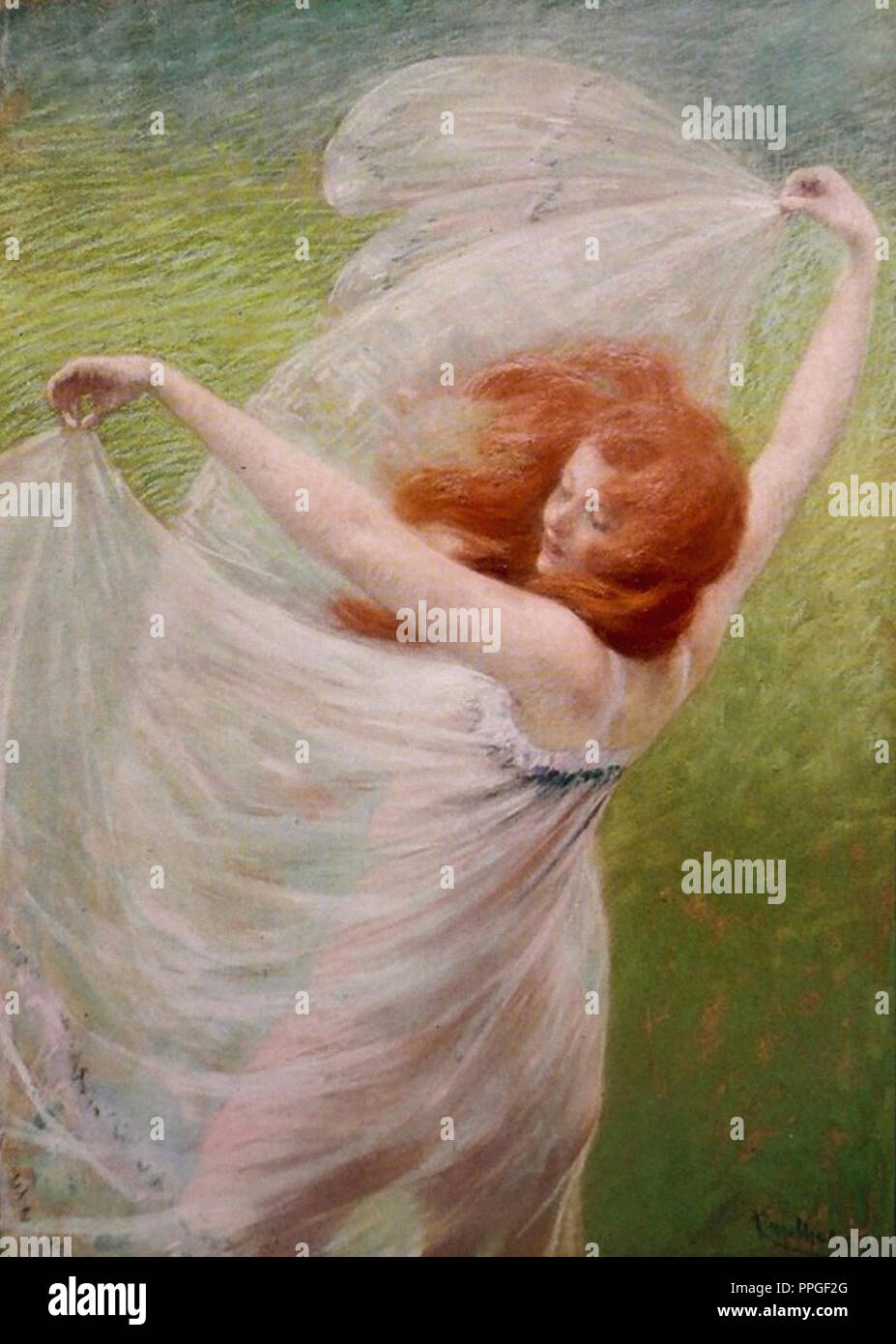 Josef Engelhart - il vento 1 Foto Stock