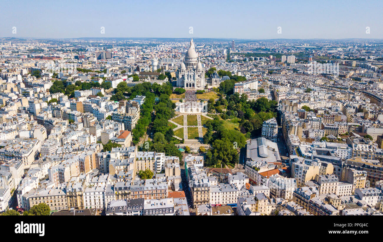 Il Sacre Coeur, Montmartre, Parigi, Francia Foto Stock