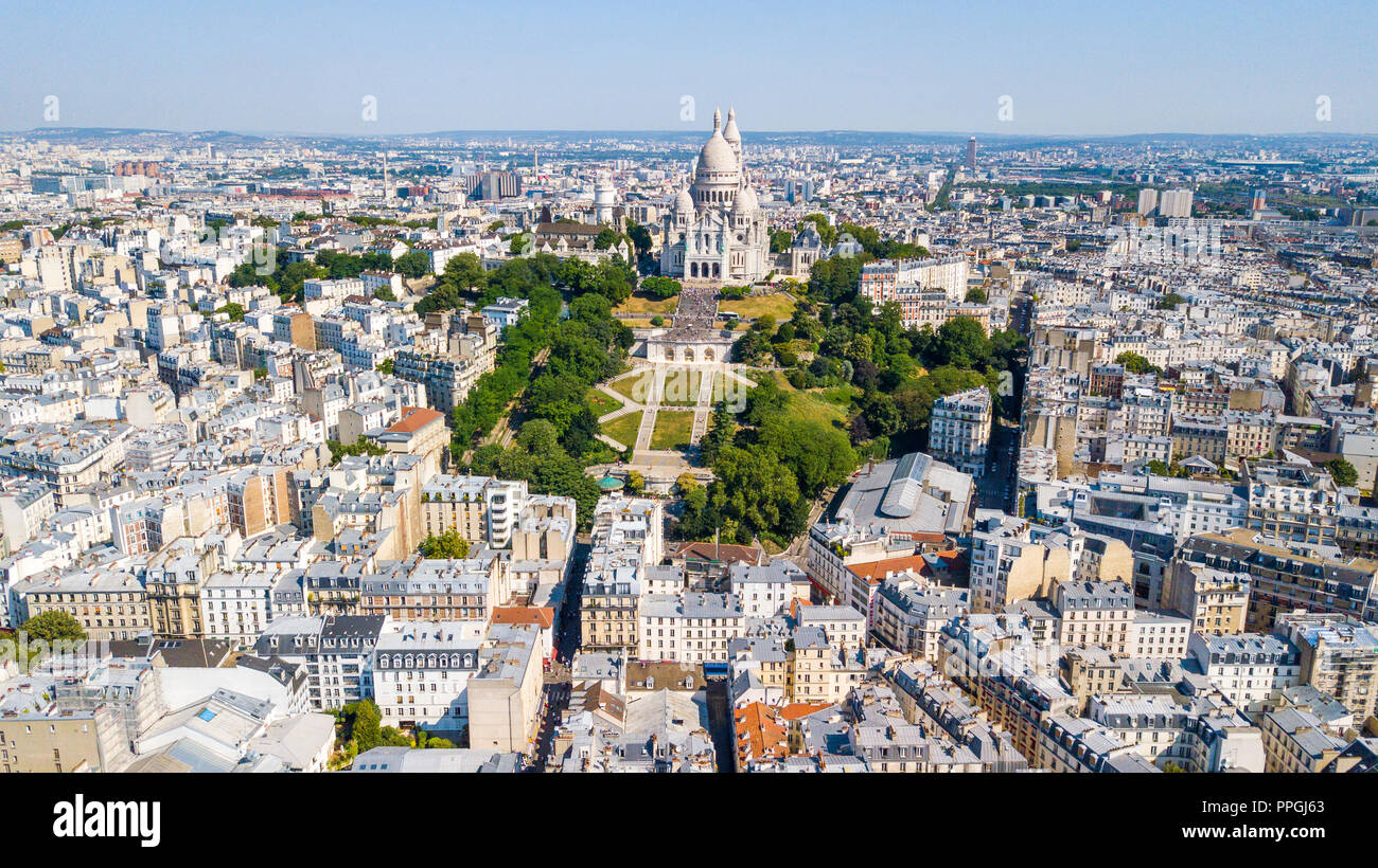 Il Sacre Coeur, Montmartre, Parigi, Francia Foto Stock