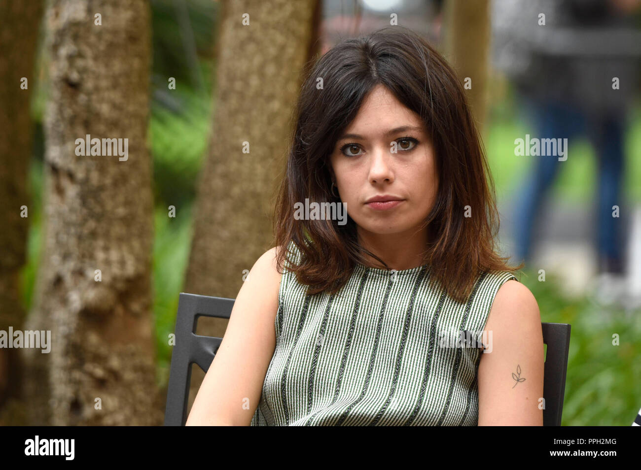 San Sebastian, Spanien. 24Sep, 2018. Anna Castillo durante un'intervista sul film "Viaje al cuarto de una madre' al 66° Festival Internazionale del Film di San Sebastian/Festival Internacional de Cine de San Sebastián presso l'Hotel Maria Cristina. San Sebastian, 24.09.2018 | Utilizzo di credito in tutto il mondo: dpa/Alamy Live News Foto Stock