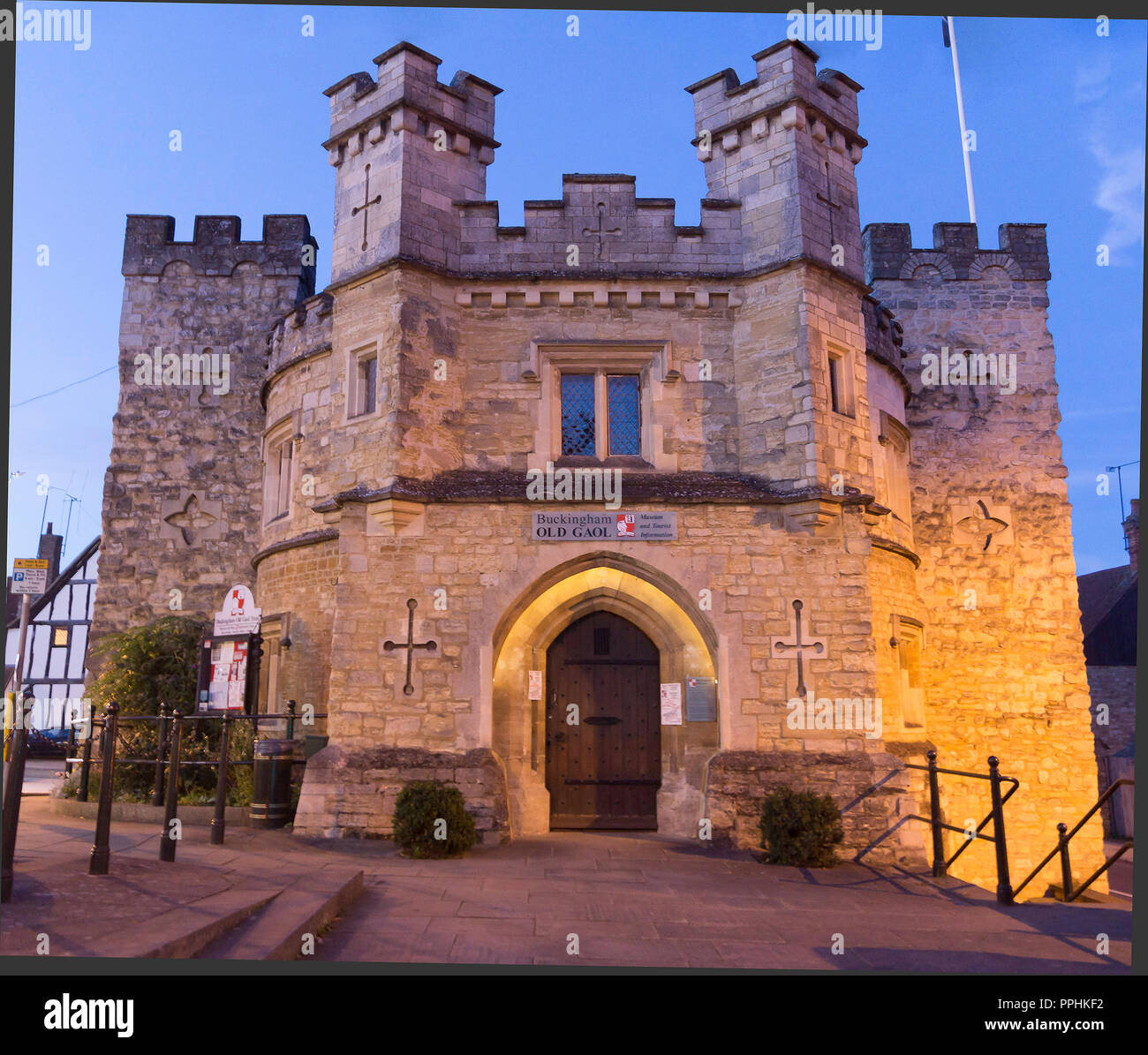 Buckingham Vecchia Prigione, Mercato Hill, Buckingham Town Center, Buckinghamshire, UK Foto Stock