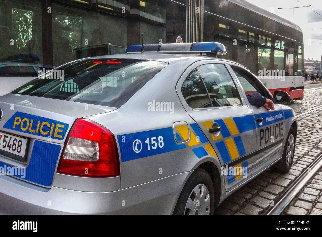 Ceca auto della polizia di Praga , Repubblica Ceca Foto Stock