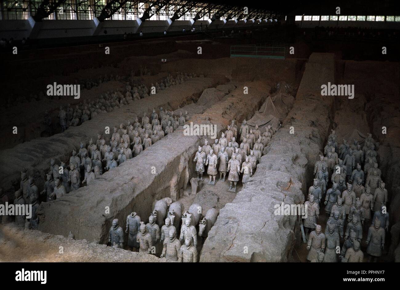 ESCULTURA-EJERCITO DE color terracotta-S III AC-DINASTIA QUIN. Posizione: MAUSOLEO DE Qin Shi Huang. Foto Stock