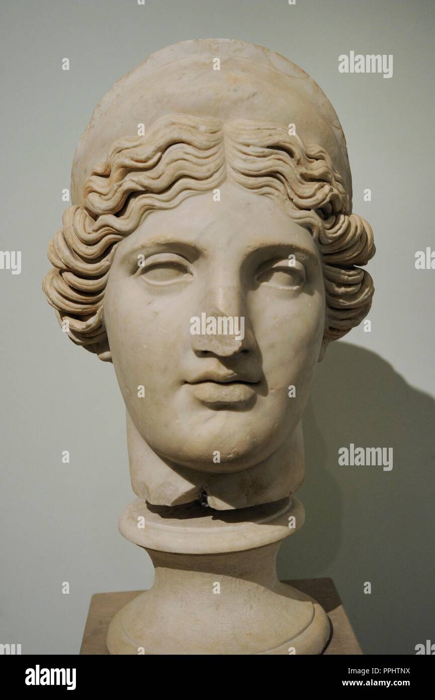 Juno. Antica dea romana. Busto, II secolo D.C. Museo Archeologico Nazionale di Napoli. L'Italia. Foto Stock