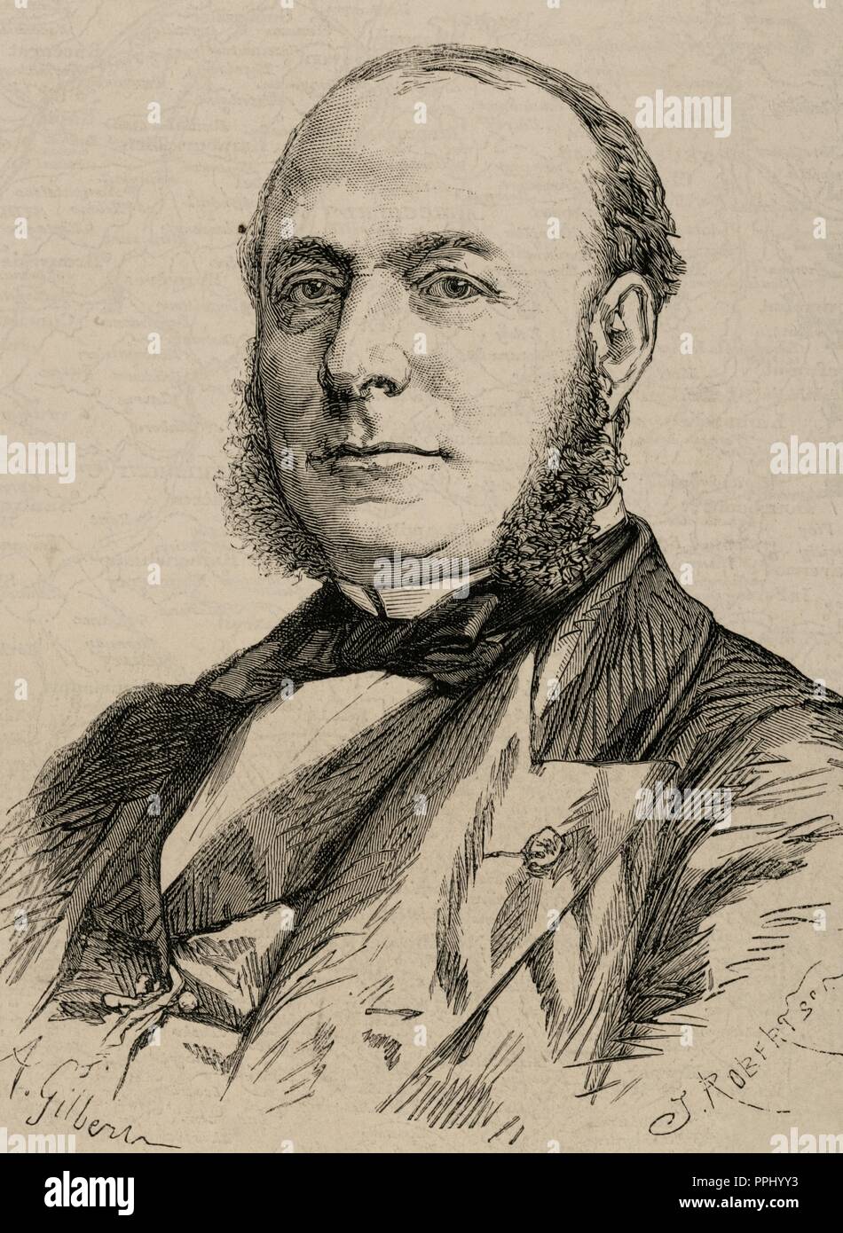 Adolphe Billault (1805-1863). Uomo politico francese. Incisione di figura, Journal Universel, 1870. Foto Stock