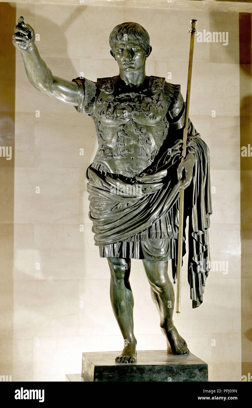 ESTATUA DE Cesar Augusto. Posizione: AYUNTAMIENTO. Saragozza. Saragozza Zaragoza. Spagna. Foto Stock