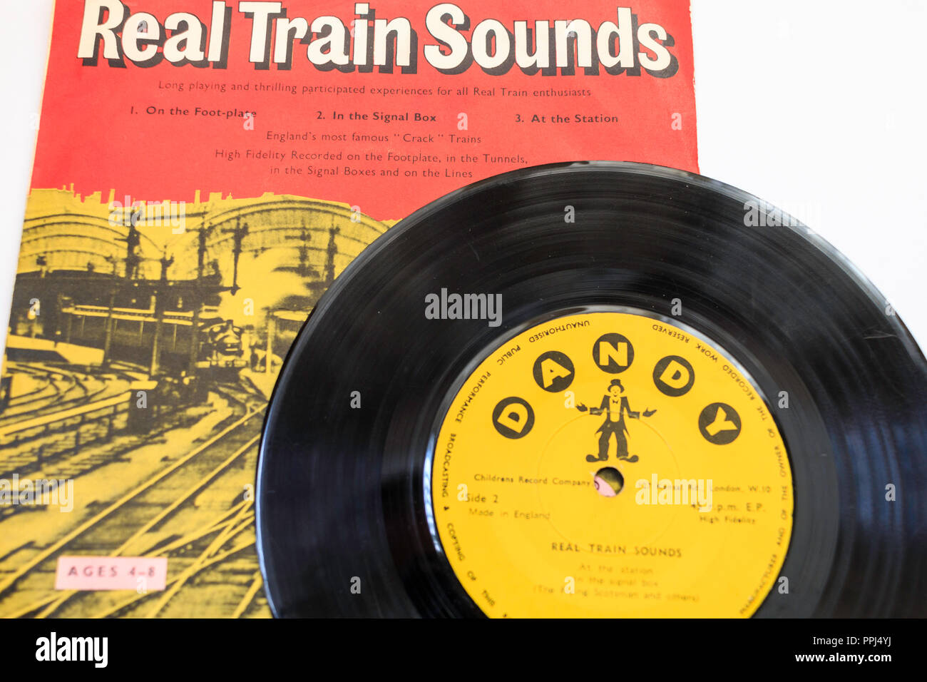 " Treno Reale Sounds' 45 giri record EP a partire dagli anni cinquanta il Dandy etichetta, dai bambini Record di società. Foto Stock