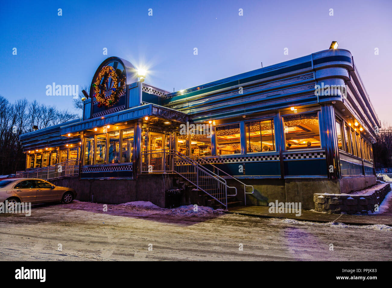 Colonia blu Diner   Newtown, Connecticut, Stati Uniti d'America Foto Stock