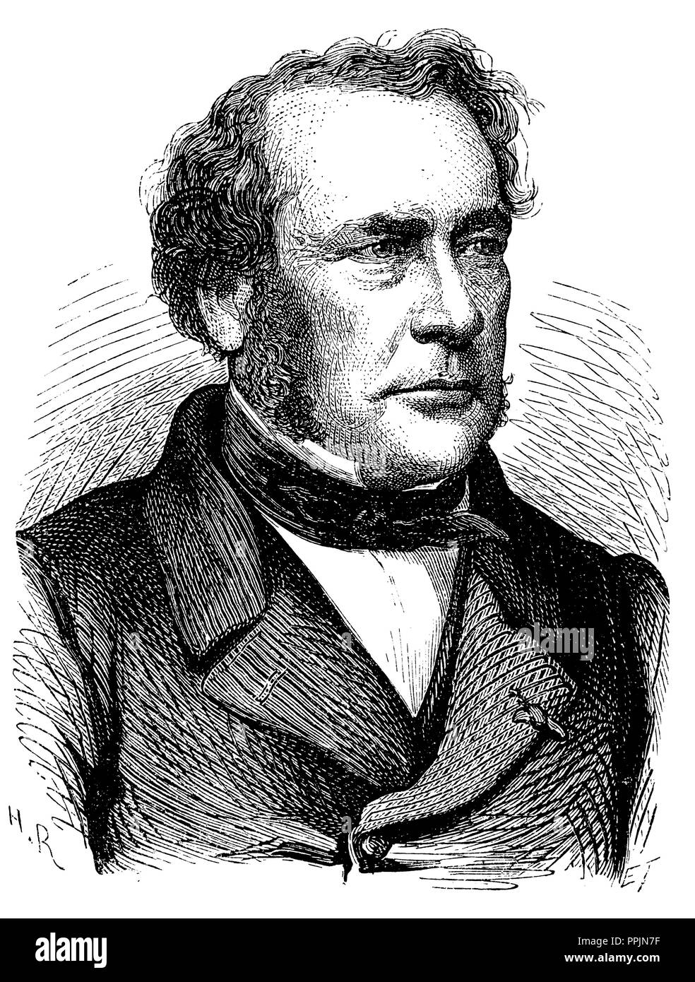 Jean-Baptiste Boussingault (1802-1887), scienziato francese e chimico agricolo. Incisione, 1873. Foto Stock