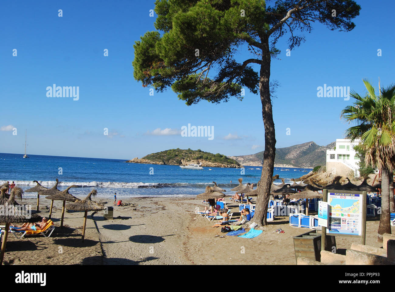 Baia di Pollenca su Mallorca Foto Stock