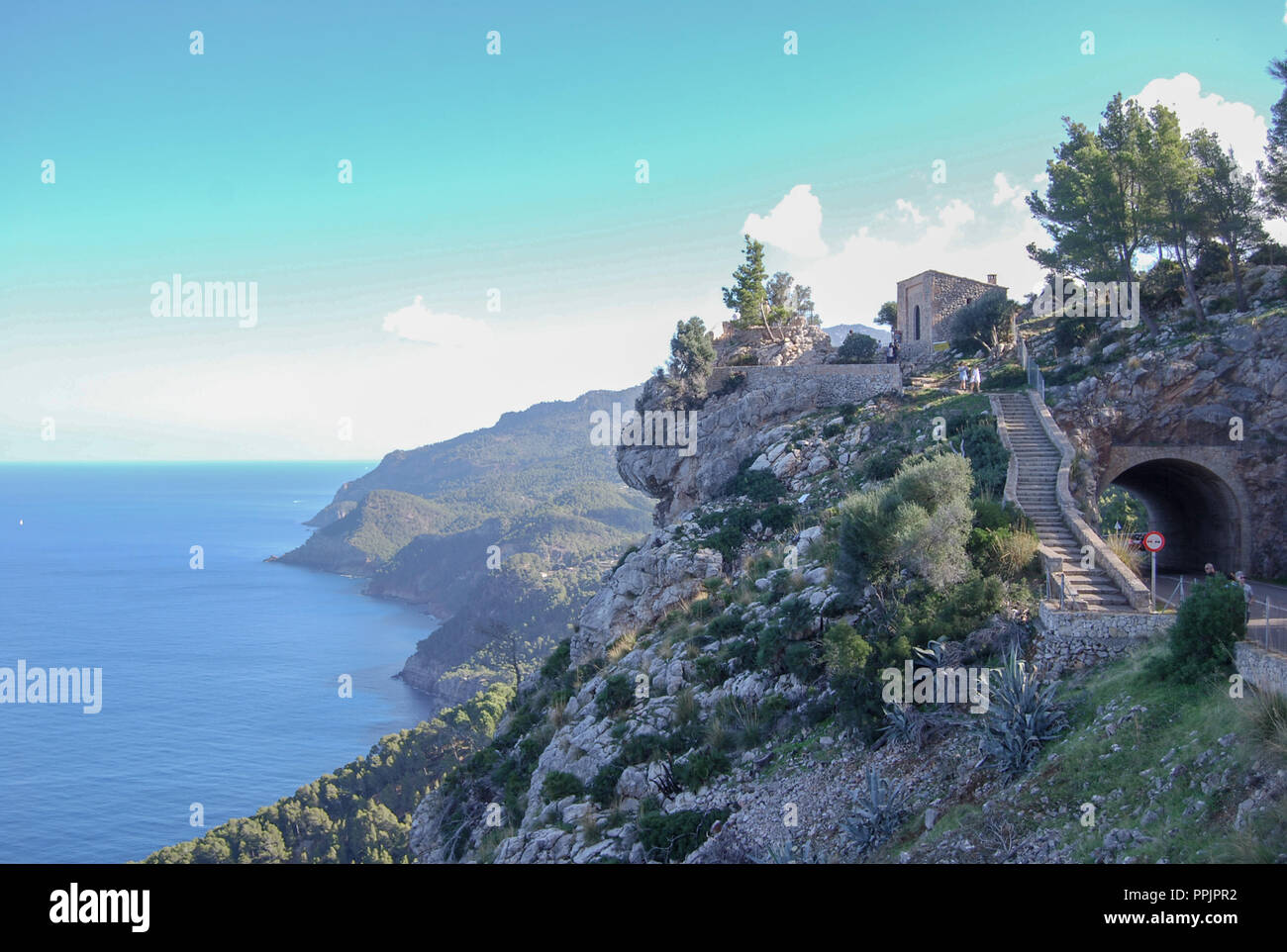 In Mountanroad Tramuntana su Mallorca Foto Stock