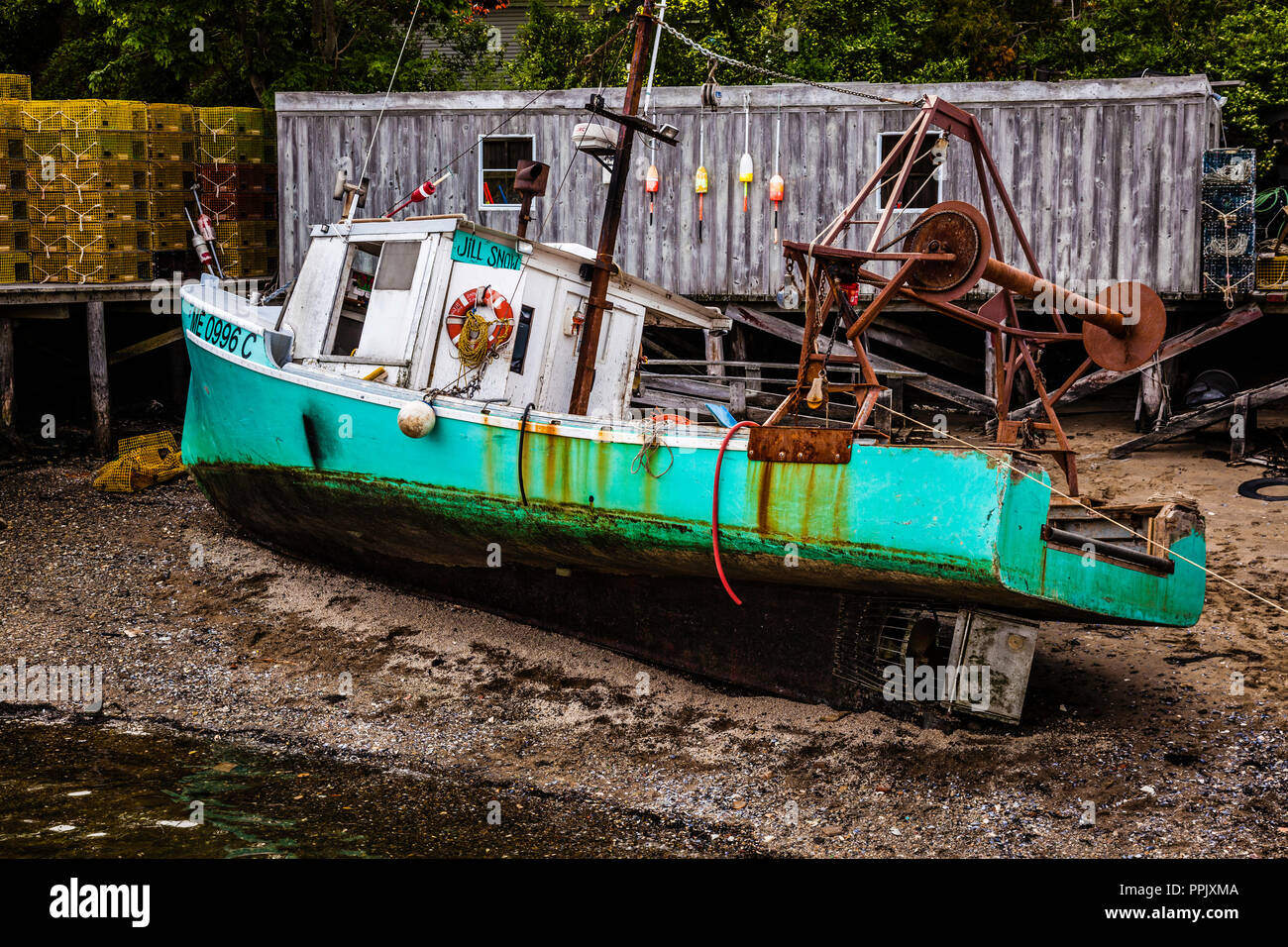Lobster Boat   Sgombro Cove, Maine, Stati Uniti d'America Foto Stock
