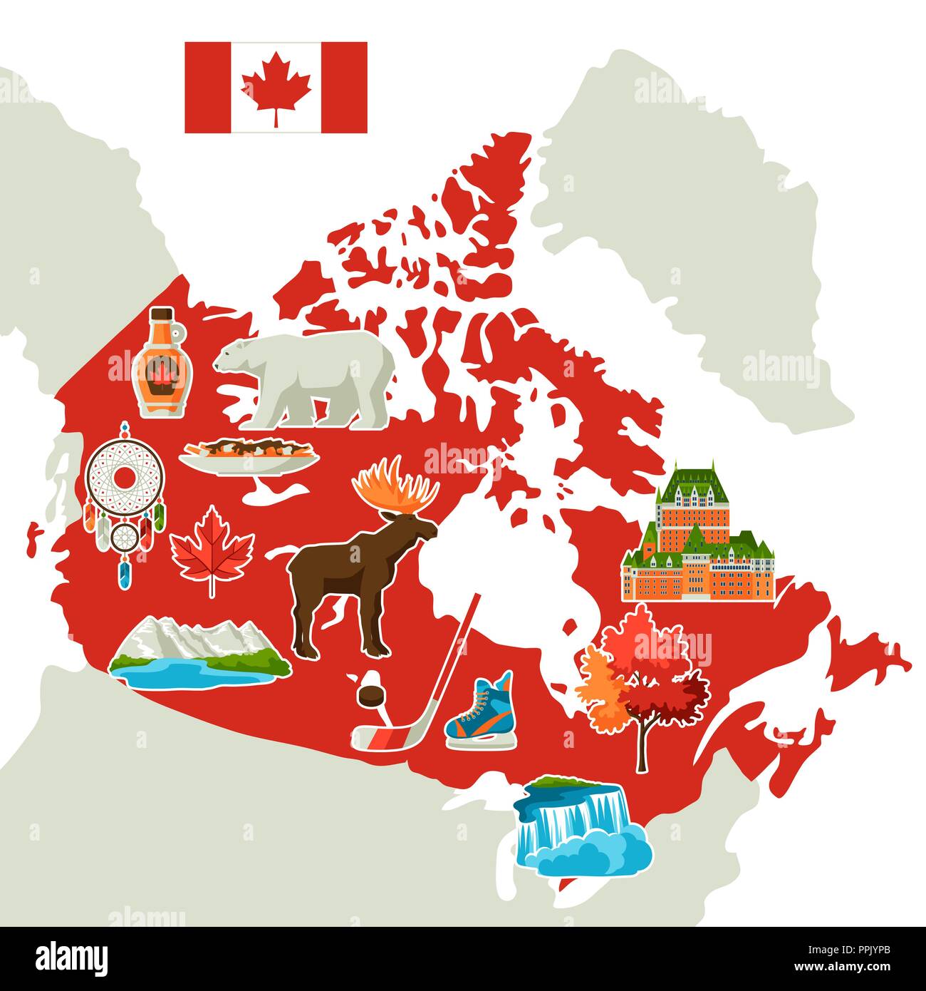 Illustrazione del Canada mappa. Illustrazione Vettoriale