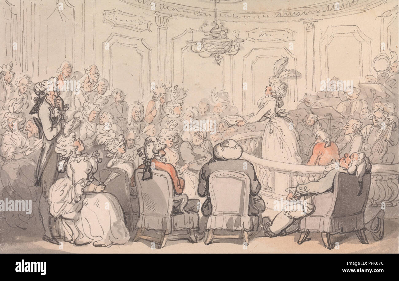 Comfort del bagno: il concerto. Data/Periodo: 1798. La pittura. Acquerello. Altezza: 140 mm (5.51 in); larghezza: 206 mm (8.11 in). Autore: Thomas Rowlandson. Foto Stock