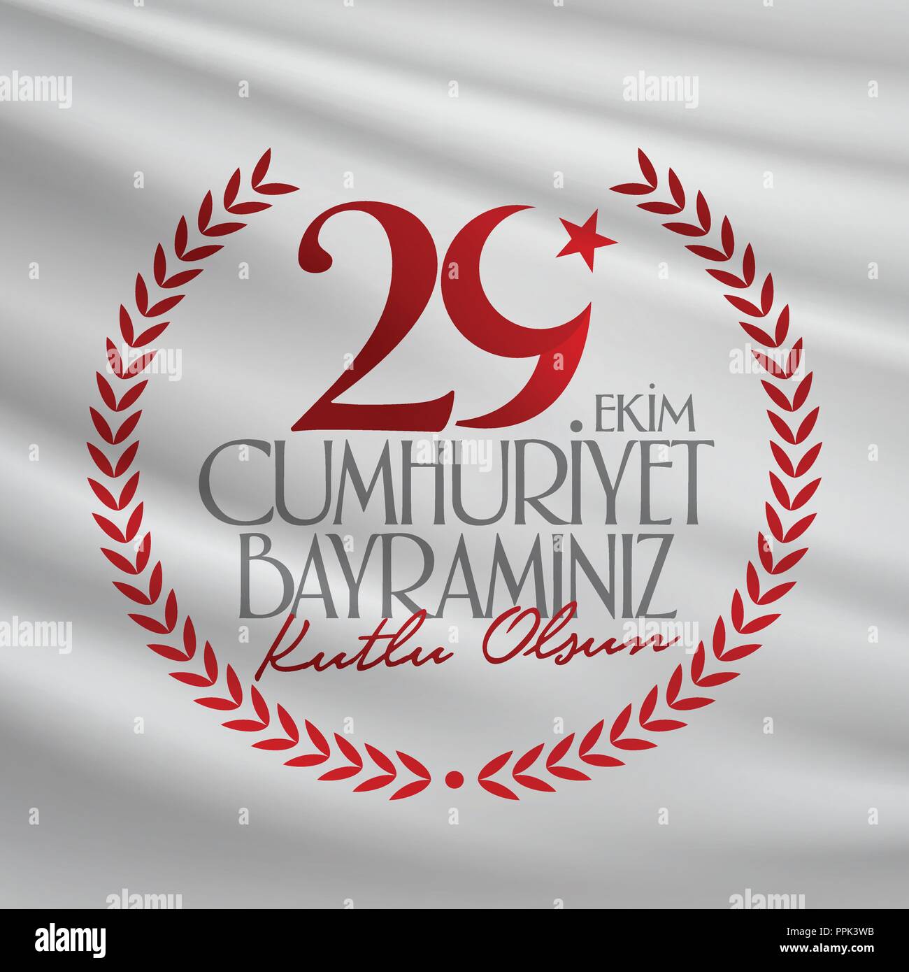 29 ekim Cumhuriyet Bayrami. 29 ottobre giorno della repubblica della Turchia e la Giornata Nazionale, auguri card design. 29 Ekim Cumhuriyet Bayraminiz Kutlu Olsun. Illustrazione Vettoriale